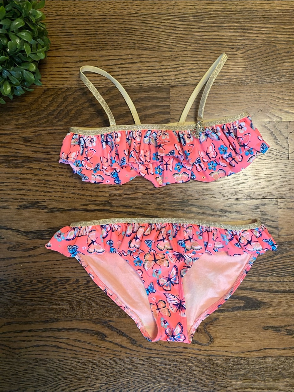 H&M Girls Butterfly Bikini Sz 7-8